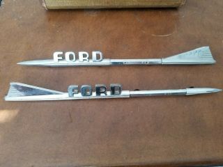 Vintage 1958 Ford F100 Truck Hood Side Emblems Oem