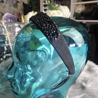 Authentic Fendi Vintage Black Bead Embellished Headband Rare