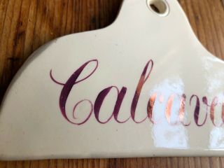 EXCEPTIONALLY RARE unique pink lustre wine cellar bin label CALCAVELLA,  SPODE 4