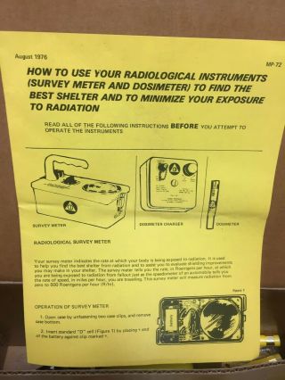 Civil Defense Radiation Monitoring Kit Vintage 3