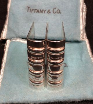 Tiffany & Co.  Vintage Sterling Silver Set Of 2 Match Safe Book Design Covers