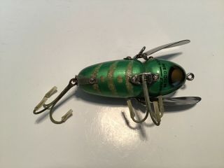 Vintage Heddon Crazy Crawler Model 2100 Antique Lure GW with brush box 3