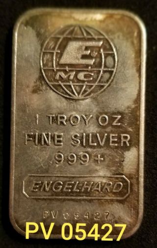 5 oz - 1 oz SilverBars - Engelhard,  Antique - Vintage (5) total ounces -.  999 1981 (PV) 3