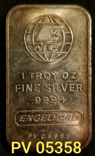 5 oz - 1 oz SilverBars - Engelhard,  Antique - Vintage (5) total ounces -.  999 1981 (PV) 4