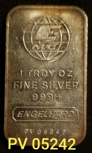 5 oz - 1 oz SilverBars - Engelhard,  Antique - Vintage (5) total ounces -.  999 1981 (PV) 5