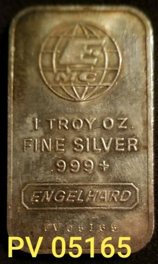 5 oz - 1 oz SilverBars - Engelhard,  Antique - Vintage (5) total ounces -.  999 1981 (PV) 6