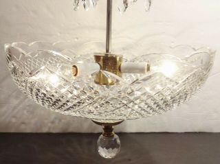 VINTAGE WATERFORD CRYSTAL 3 LIGHT CEILING PENDANT LIGHT MADE IN IRELAND 2