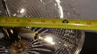 VINTAGE WATERFORD CRYSTAL 3 LIGHT CEILING PENDANT LIGHT MADE IN IRELAND 6