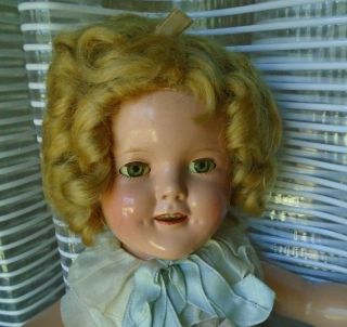 Vintage 1930s Ideal 16 " Composition Shirley Temple Doll In Orig.  Dancing Dress
