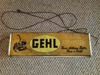 Vtg Gehl Tractor Farm Implements Feed Agriculture Advertising Sign Neon Products