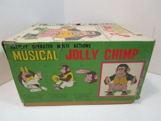 Vintage Daishin Musical Jolly Chimp No.  7061 In Origianl Box Open Plastic/Metal 4