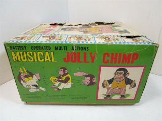 Vintage Daishin Musical Jolly Chimp No.  7061 In Origianl Box Open Plastic/Metal 6