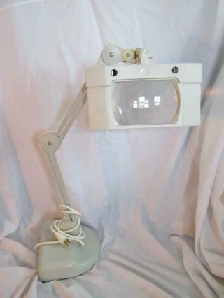Vintage Luxo Magnifier Portable Magnifying Shelf Mantel Lamp Light Ba - 5089