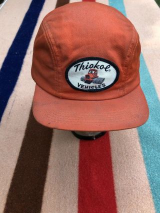 Vintage Thiokol Patch Snapback Hat Cap Snow Cat Machinery Rare Cool