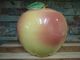 Vintage Apple Cookie Jar By Mccoy Measures 9 " X8 "
