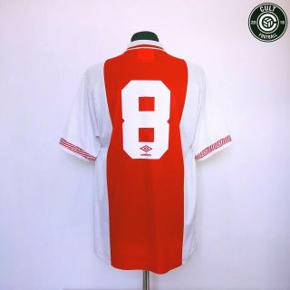 Bergkamp 8 Ajax Amsterdam Vintage Umbro Football Shirt 1991/92 (xl) Arsenal