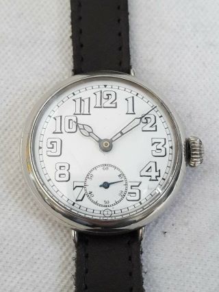 Trench Watch Vintage Gents Officers Wristwatch 10j Ww1 (full Order)