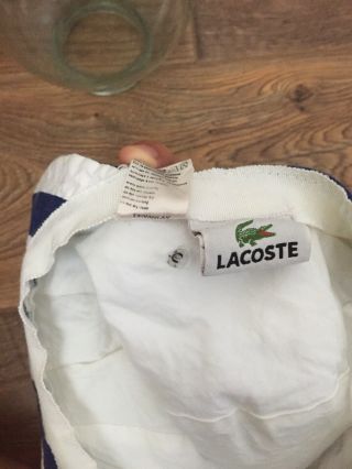 Lacoste Vintage Cap 5 Rare Size 5 White And Blue 4