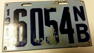 1916 Brunswick Vintage Antique Licence Plate 6054 Nb.  Over 100 Years Old