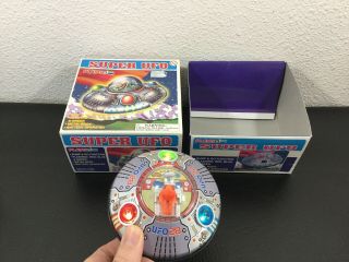 Vintage Playgo Tin Ufo Bump N Go Toy Lights Sounds Battery Operated Nib