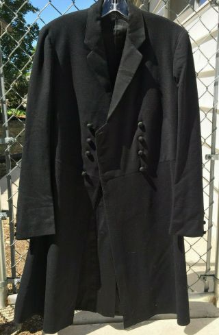 Antique Victorian Frock Riding Coat Vented Rear Double Breast Equestrian