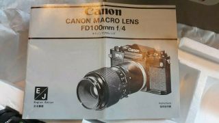 Canon FD 100mm f/4 Macro w Extension Vintage Film Camera Lens Japan 4