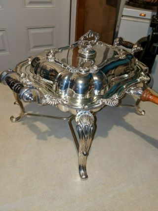 Vintage Silverplate Chafing Dish (heavy And Ornate)