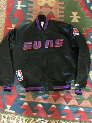 Phoenix Suns Starter Vintage Nba Satin Bomber Jacket Mens M 80s 90’s Coat