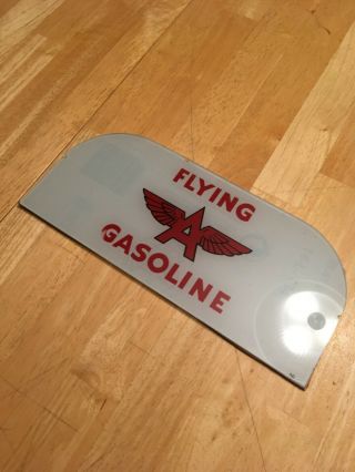 Vintage Flying A Glass Pump Plate