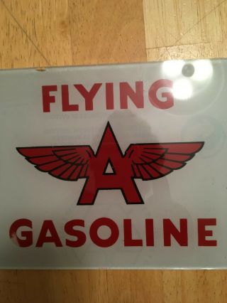 Vintage Flying A Glass Pump Plate 2