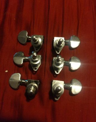 Grover Usa Bullseye Tuning Guitar Tuner Key Pegs Set 3,  3 Sh Vintage Chrome