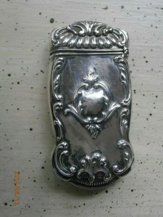 Rare English Antique Sterling Silver Match Holder.