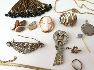 Antique & Vintage Mixed Costume Jewellery Jewelry Bundle Joblot Bracelet Pins 6