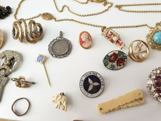 Antique & Vintage Mixed Costume Jewellery Jewelry Bundle Joblot Bracelet Pins 7