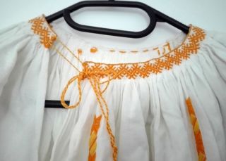 Old Vintage Folk Night Dress Embroidered Romanian Traditional Woman Blouse