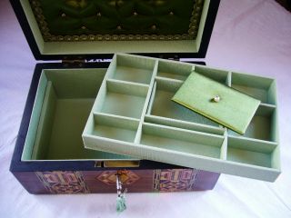 Antique Victorian Walnut Tunbridge Parquetry Inlaid Jewellery Box 6