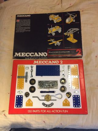Vintage Meccano Set No 2 Conversion Kit 150 Parts Erector Models - -