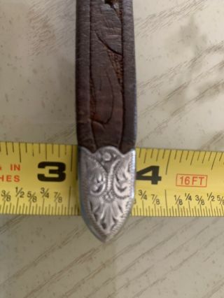 Vintage Hollywood Saddlery Sterling silver Belt buckle,  tip & loop with Belt 12