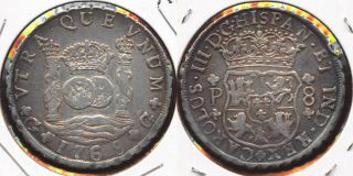 1768 GP GUATEMALA 8 REALES XF BEAUTY RARE THIS (CV $750 USD) NO RSRV 2