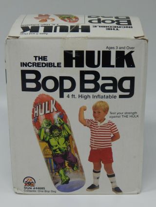 1982 Vintage Mib Marvel Comics Incredible Hulk Bop Bag Zee Toys Toy Rare