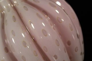 VINTAGE MURANO BARBINI PINK GOLD BUBBLES MCM UN SIGNED ITALIAN ART GLASS VASE 3