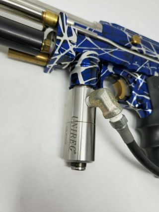 Vintage WGP Autococker Paintball Gun Marker Blue Splash Rare Highly Customized 10