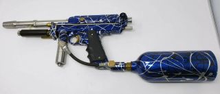 Vintage WGP Autococker Paintball Gun Marker Blue Splash Rare Highly Customized 2