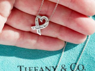 Vintage Tiffany & Co Paloma Picasso Loving Heart Pendant Necklace 16 Inch 4