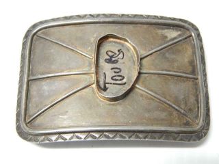 Vintage Navajo Indian Sterling Silver Rodeo Buckle - Needs Stone - Old - 95 Grams