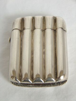 Vintage Sterling Silver Match Safe Vesta Case Cigar Case Shape Hallmarked