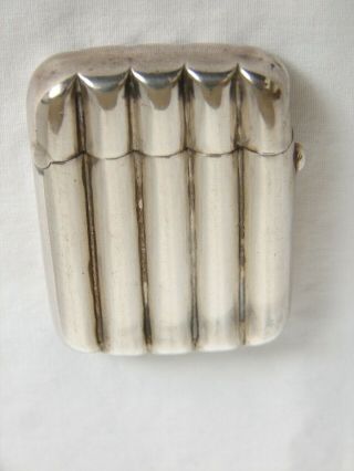 Vintage Sterling Silver Match Safe Vesta Case Cigar Case Shape Hallmarked 2