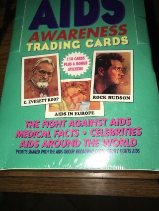 VINTAGE 90s AIDS AWARENESS TRADING CARDS FACTORY BOX ECLIPSE 2