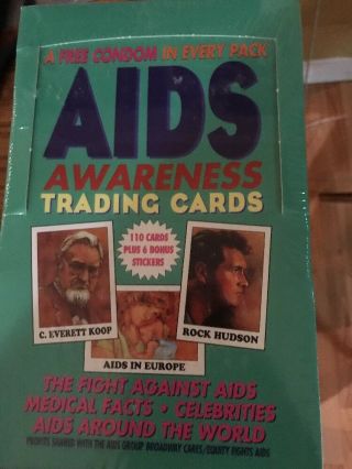 VINTAGE 90s AIDS AWARENESS TRADING CARDS FACTORY BOX ECLIPSE 3