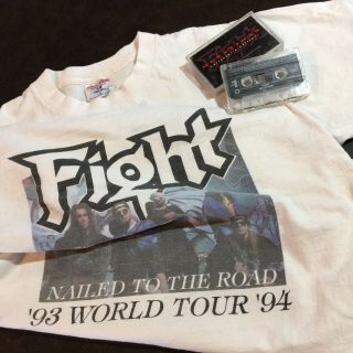 Vintage Fight Tour Shirt Large And Cassette 93 94 Rob Halford Of Judas Priest
